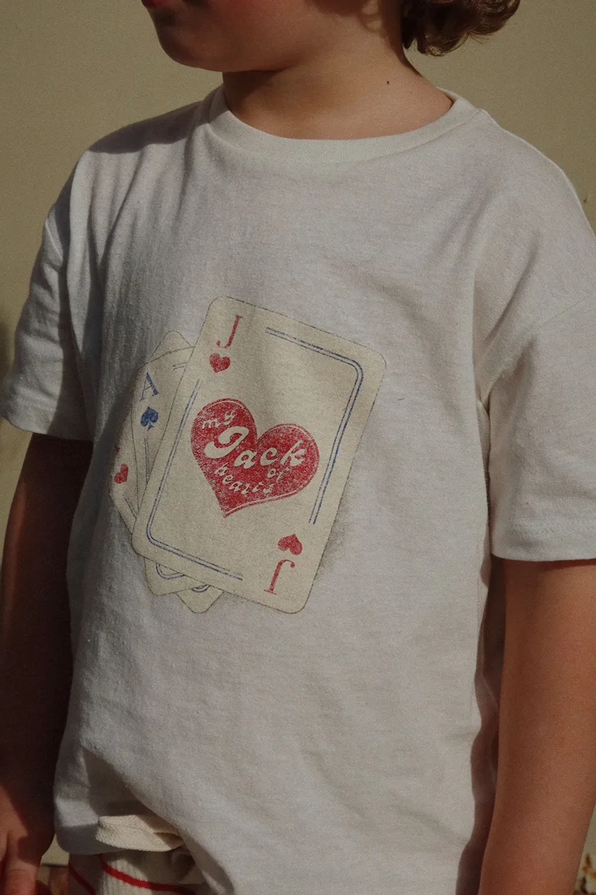 Dětské tričko s příměsí lnu Konges Sløjd RHW X KS JACK TEE OCS bílá barva, s potiskem, Rosie Huntington Whiteley KS103604