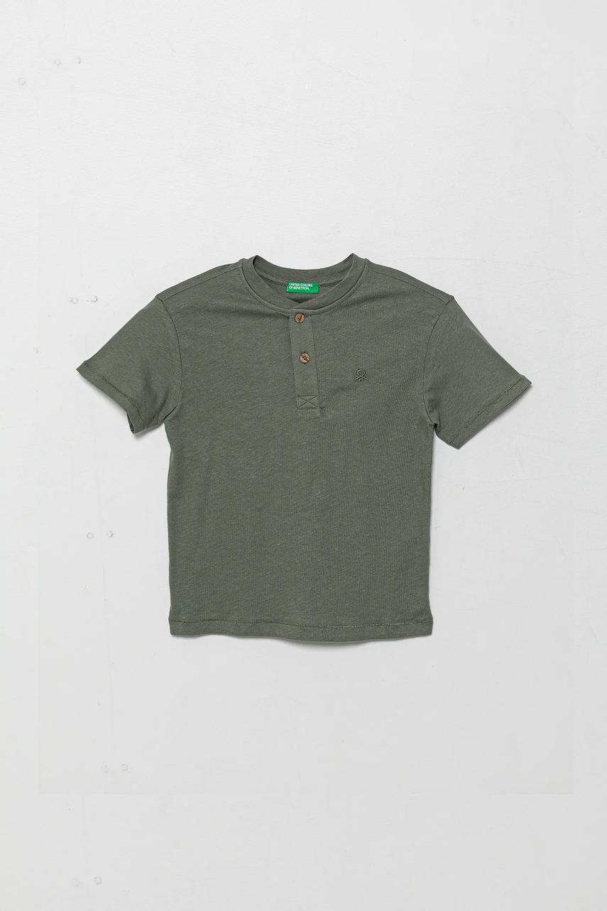 Dětské tričko s příměsí lnu United Colors of Benetton