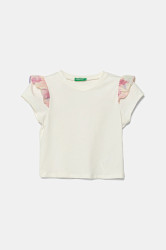 Dětské tričko United Colors of Benetton béžová barva, 3P4ZG10IV