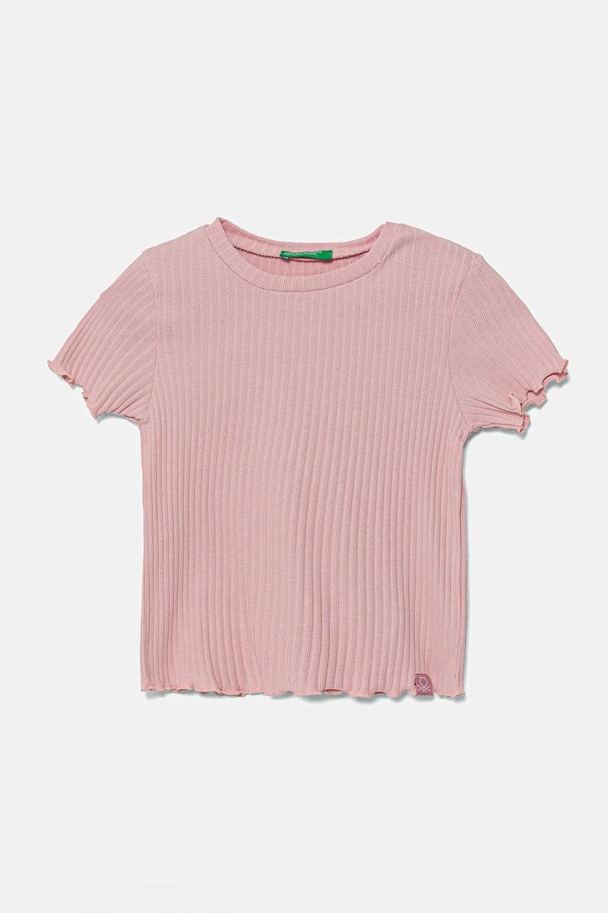 Dětské tričko United Colors of Benetton růžová barva, 3F1AG10HZ