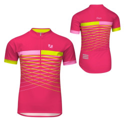 Dětský cyklo dres Etape Lucky růžová/limeta 128/134