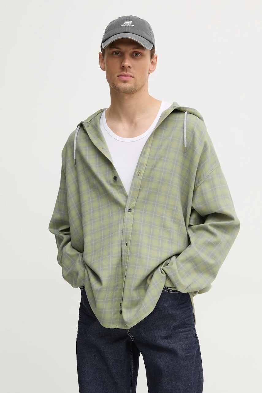Diesel  košile pánská s viskózou S-DEWNY-HOOD-B SHIRT