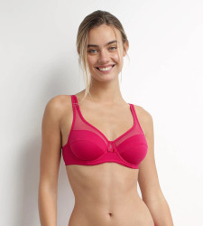 DIM GENEROUS COTTON BIO BRA - Women's Organic Cotton Bra - Red