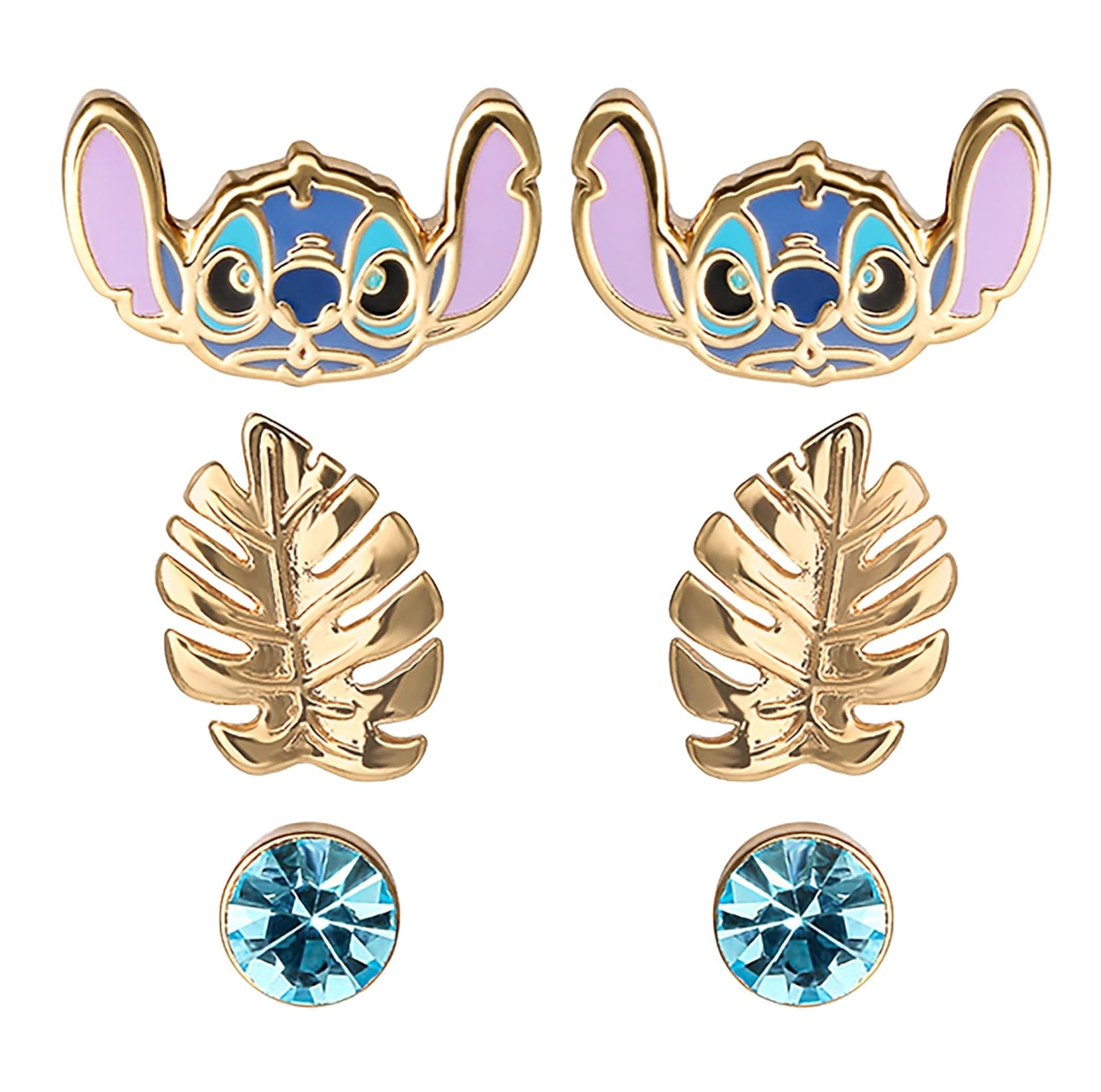 Disney Set náušnic pro dívky Lilo & Stitch SF00262YRQL.PH (3 páry náušnic)