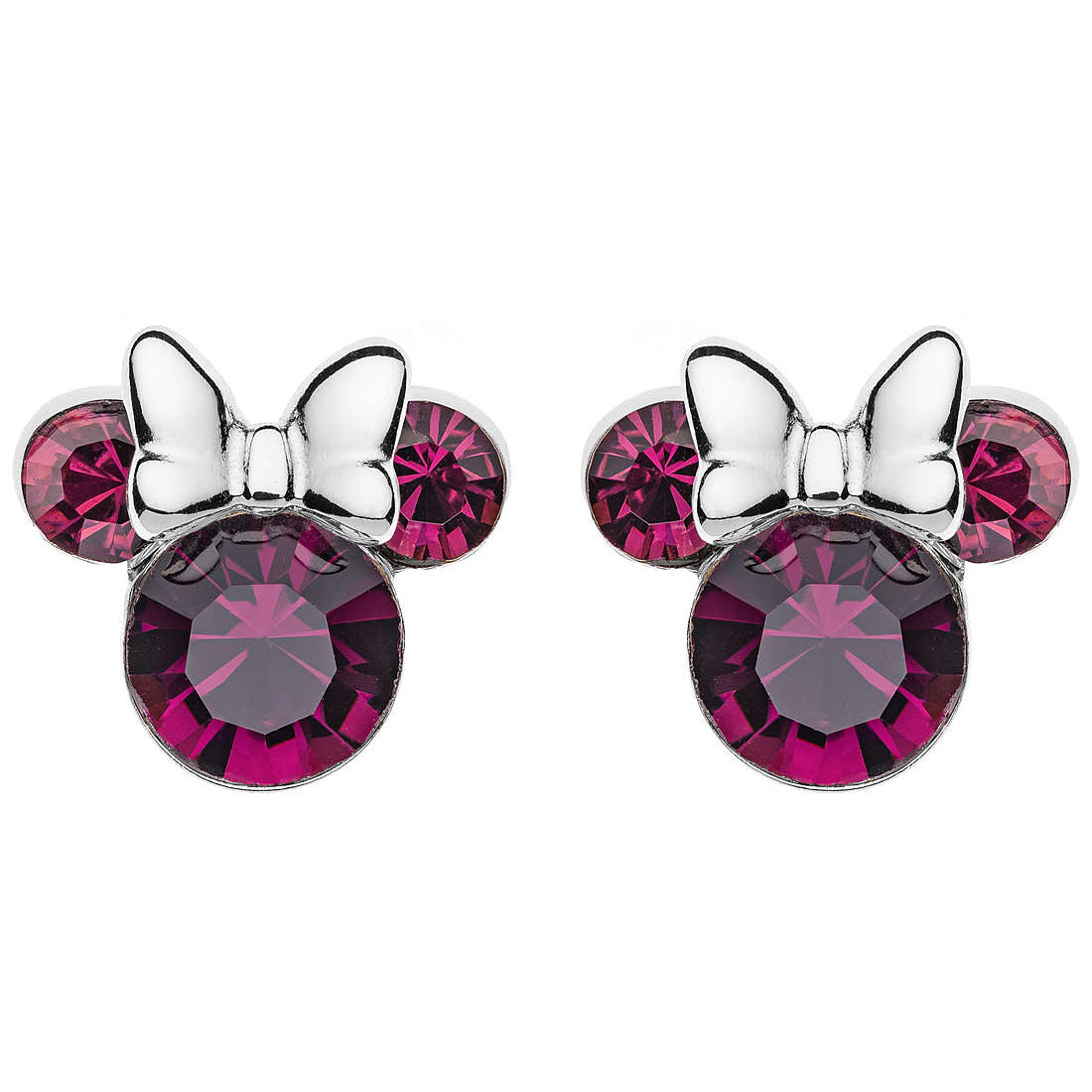 Disney Třpytivé stříbrné náušnice pecky Minnie Mouse ES00013SFEBL.CS