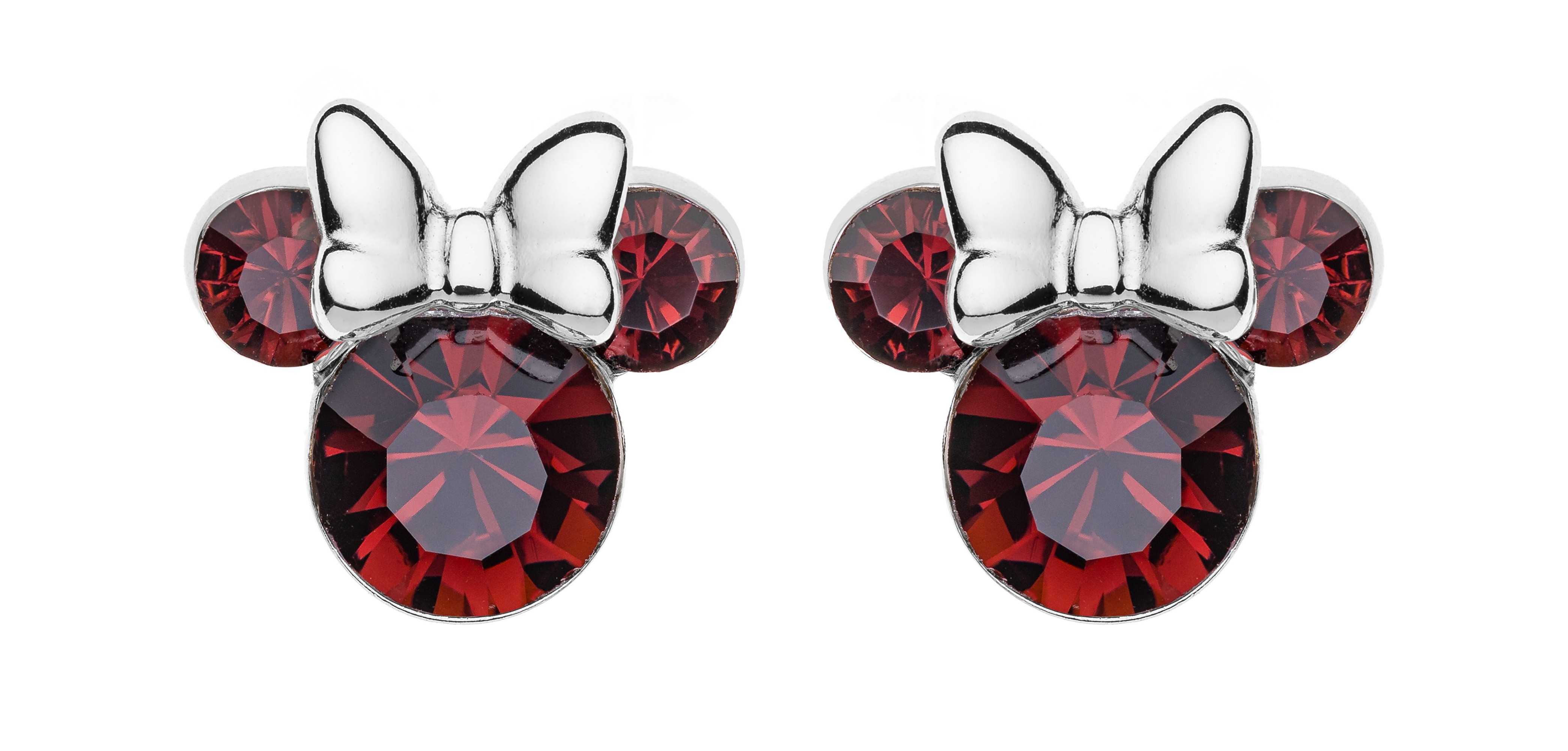 Disney Třpytivé stříbrné náušnice pecky Minnie Mouse ES00028SJANL.CS