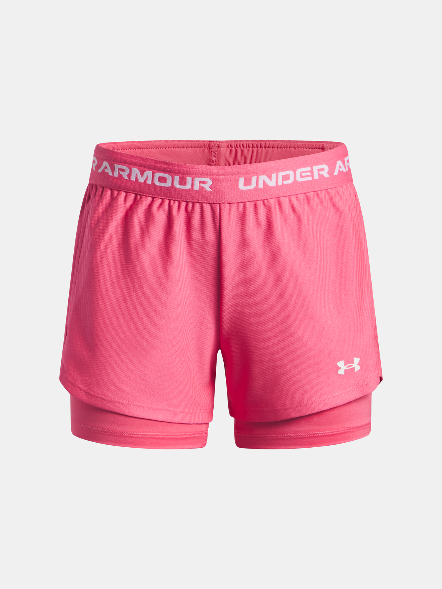 Dívčí kraťasy Under Armour UA Tech Play Up 2n1 Short-PNK - Holky