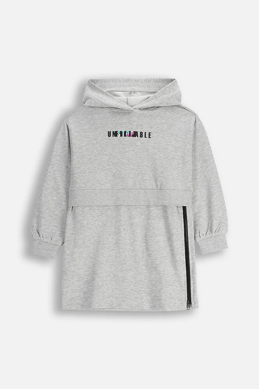 Dívčí šaty Coccodrillo šedá barva, mini, oversize, RAVE GIRL JUNIOR