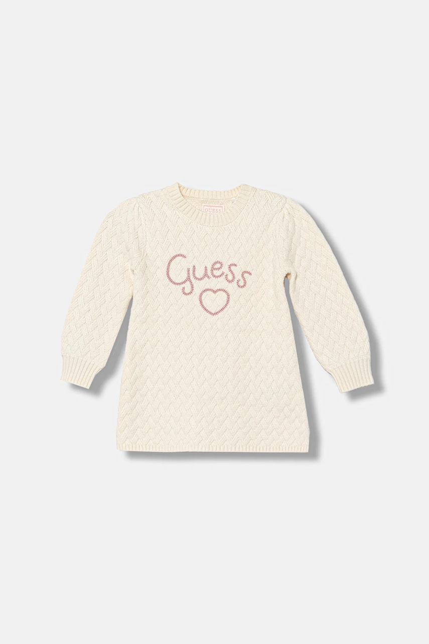 Dívčí šaty Guess béžová barva, mini, K5BK20 Z0850