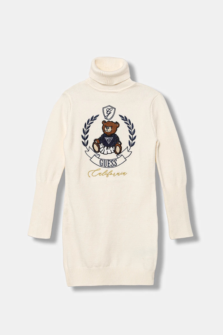 Dívčí šaty Guess béžová barva, mini, přiléhavé, J5BK21 Z3GS0