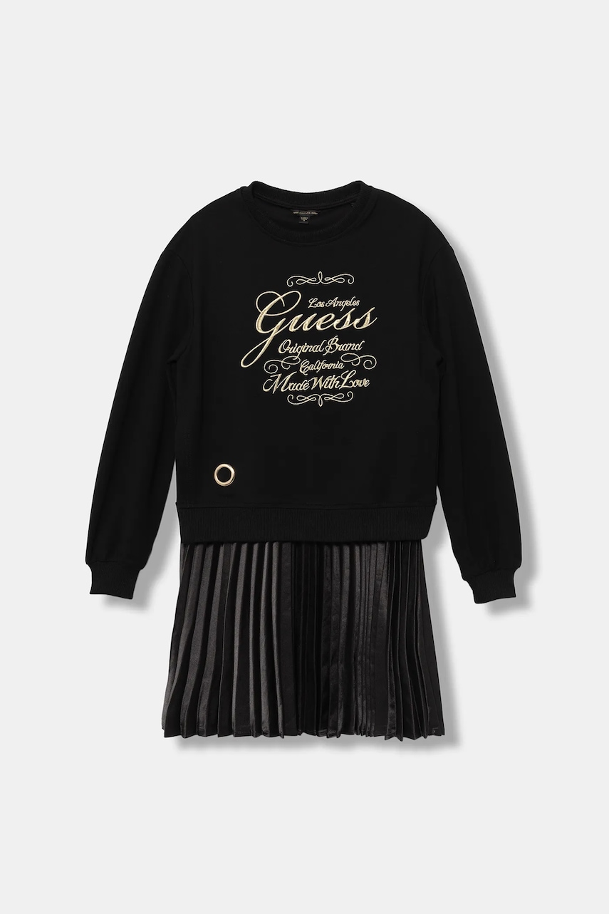 Dívčí šaty Guess černá barva, mini, J5BK31 KAUH0