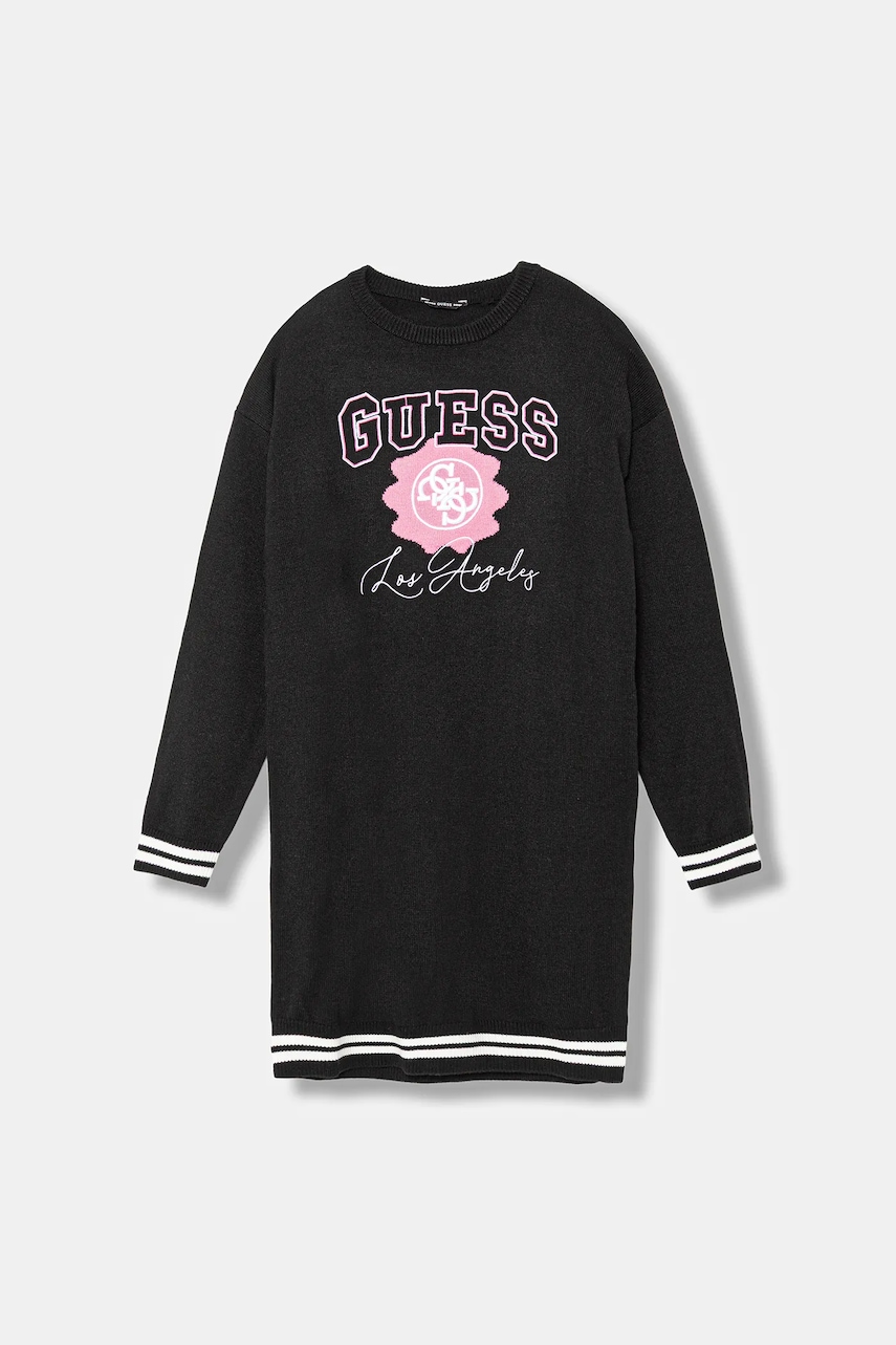 Dívčí šaty Guess černá barva, mini, J5YK09 Z3OF0