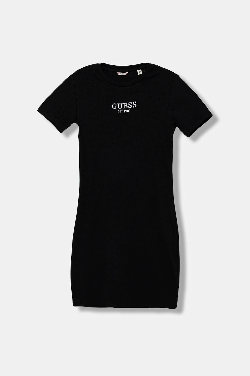Dívčí šaty Guess černá barva, mini, J5YK11 KBZP4