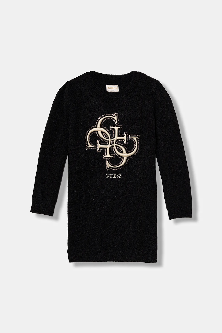 Dívčí šaty Guess černá barva, mini, K5BK06 Z3220