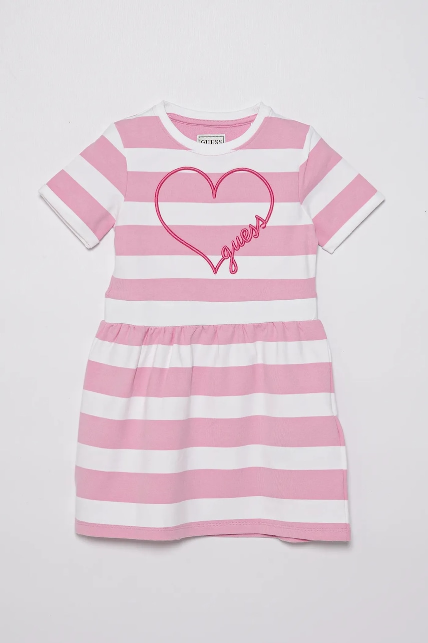 Dívčí šaty Guess růžová barva, mini, K5GK28 KBOR4