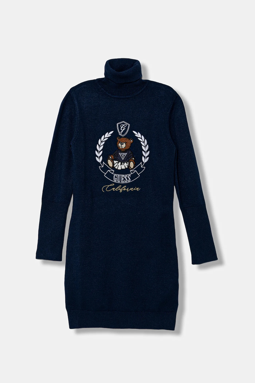 Dívčí šaty Guess tmavomodrá barva, mini, přiléhavé, J5BK21 Z3GS0