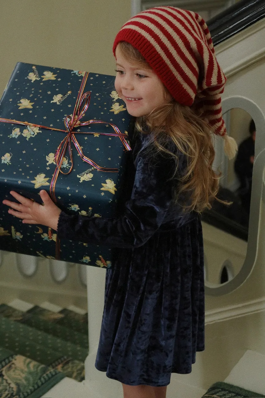 Dívčí šaty Konges Sløjd CARLITO DRESS GRS tmavomodrá barva, mini, KS104243