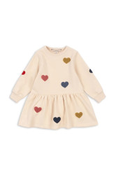 Dívčí šaty Konges Sløjd LOU TERRY SWEAT DRESS OCS béžová barva, midi, KS103869