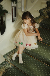 Dívčí šaty Konges Sløjd MEI DRESS béžová barva, mini, KS104370