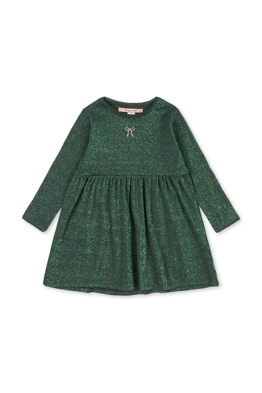 Dívčí šaty Konges Sløjd ROLI DRESS zelená barva, mini, KS104415