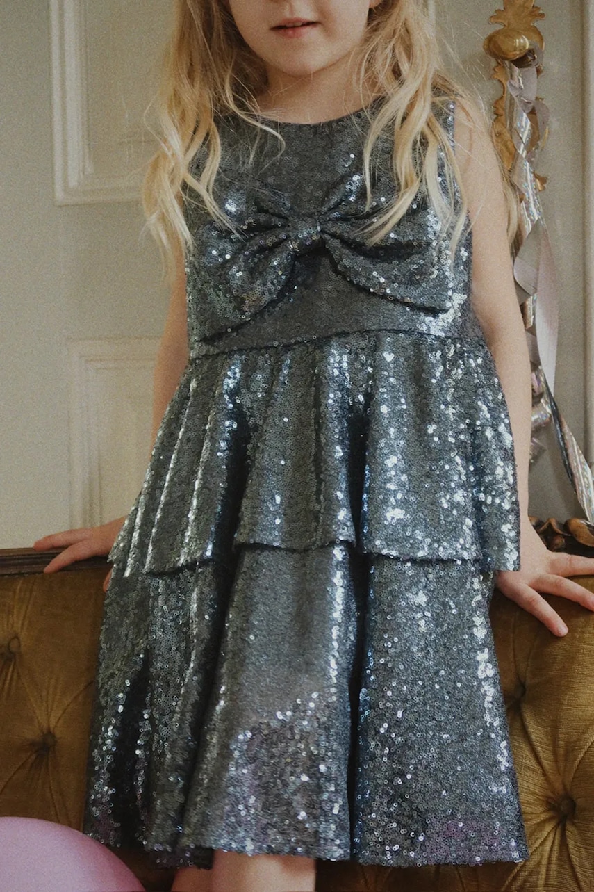 Dívčí šaty Konges Sløjd ROSIE DRESS modrá barva, mini, KS104421