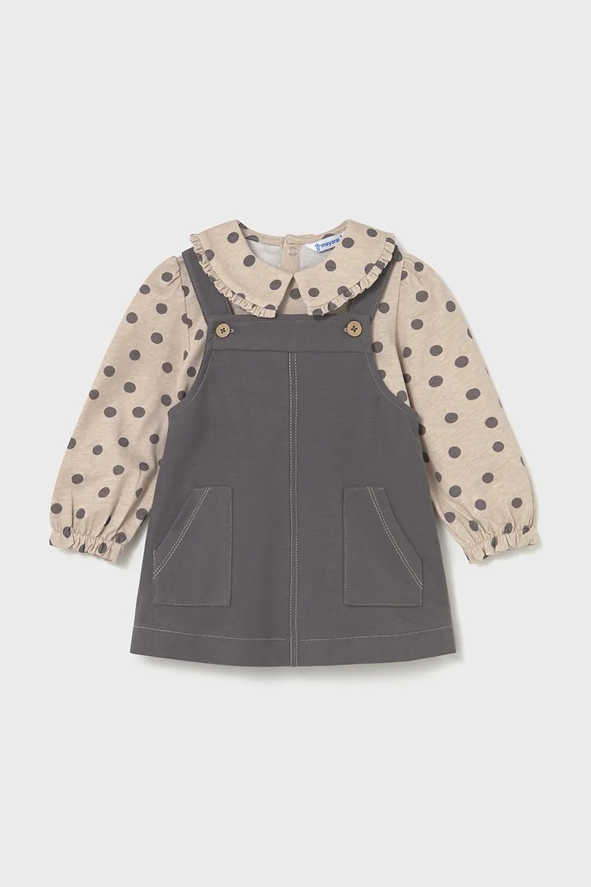 Dívčí šaty Mayoral béžová barva, mini, 2926