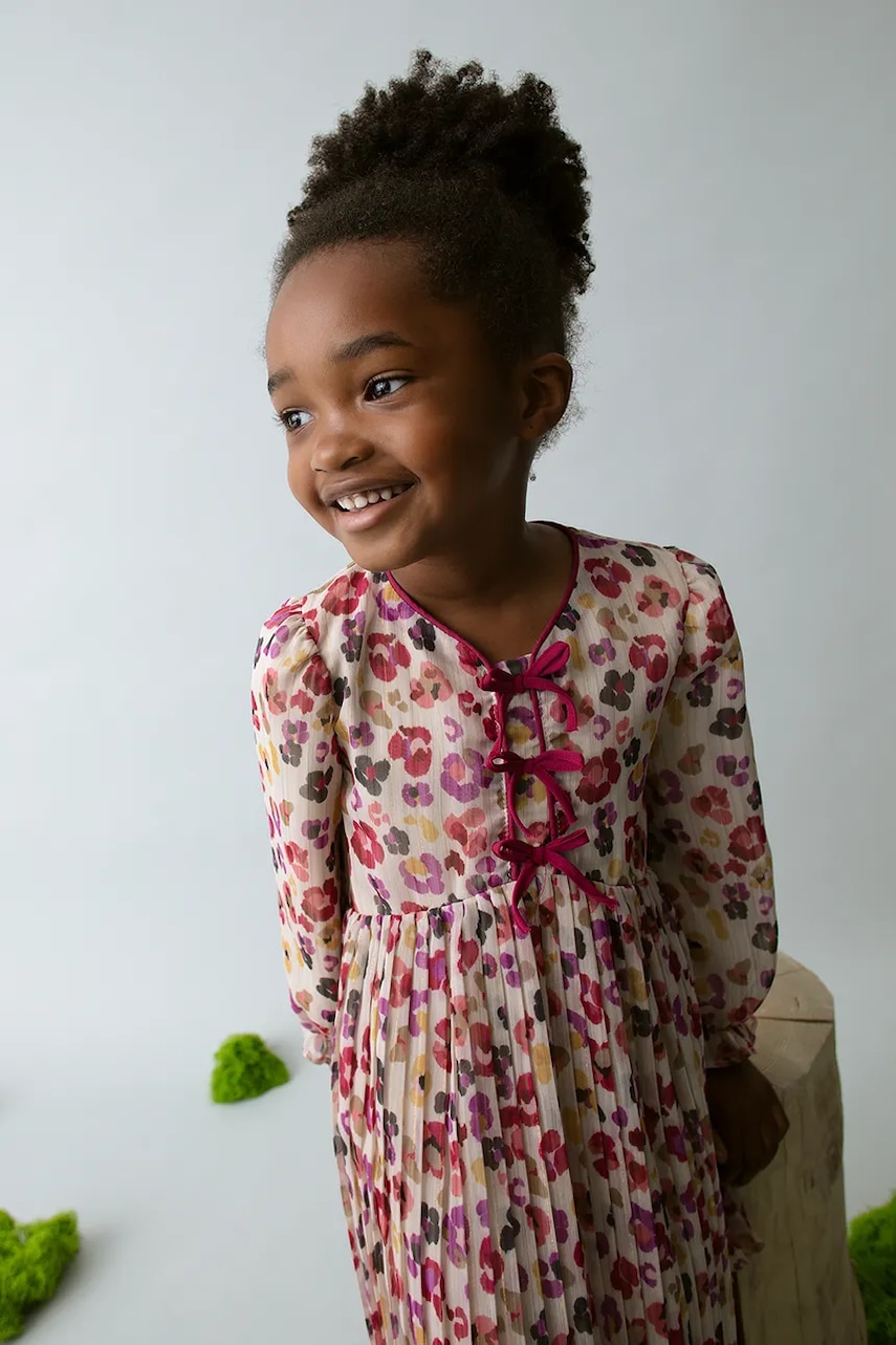 Dívčí šaty Mayoral béžová barva, mini, 4917