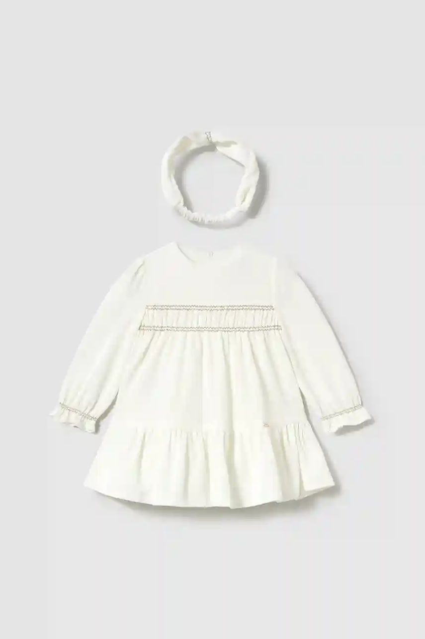 Dívčí šaty Mayoral bílá barva, mini, 2904