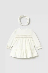 Dívčí šaty Mayoral bílá barva, mini, 2904
