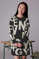 Dívčí šaty Mayoral černá barva, midi, 7911