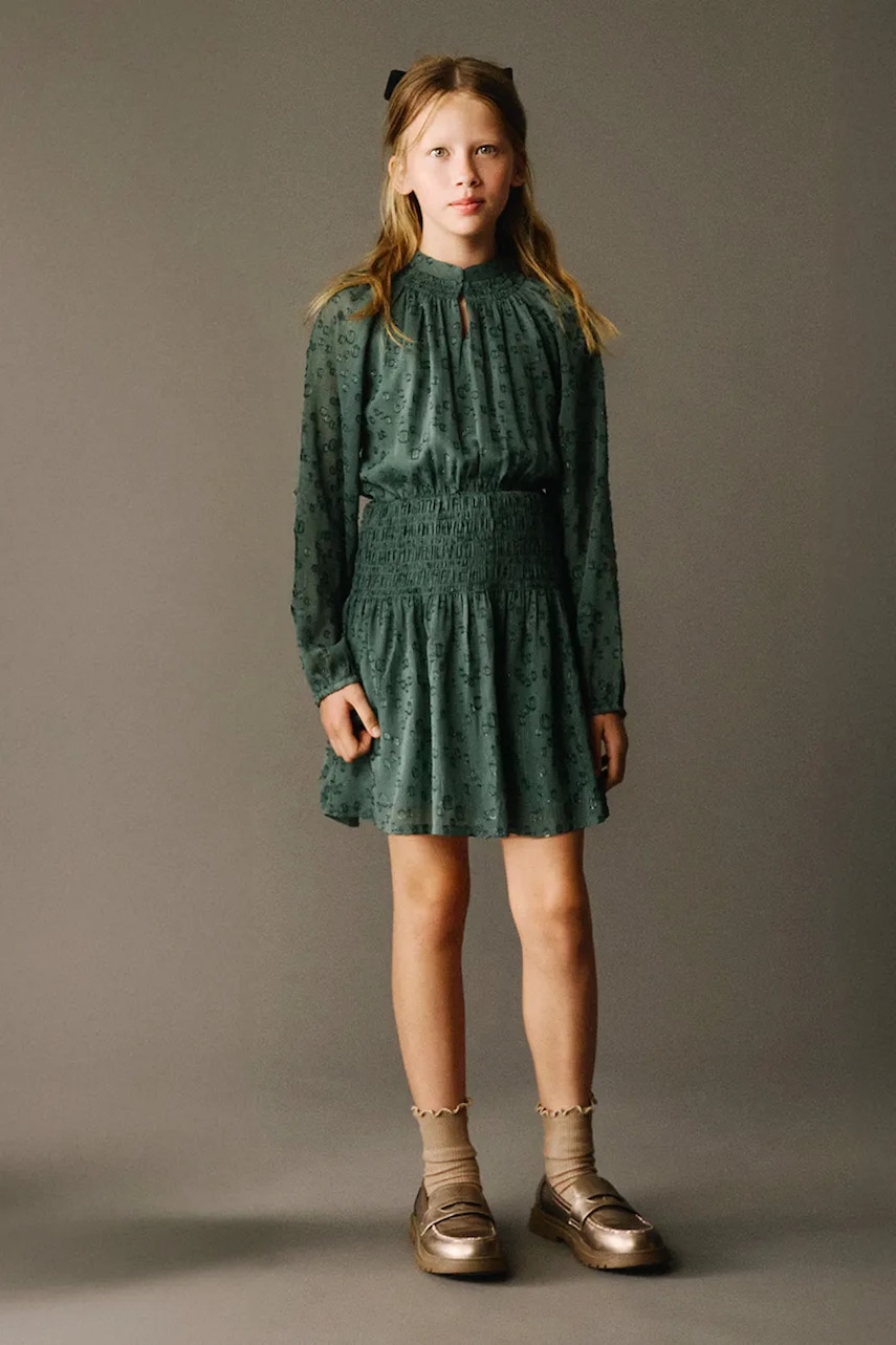 Dívčí šaty Mayoral zelená barva, mini, 7909