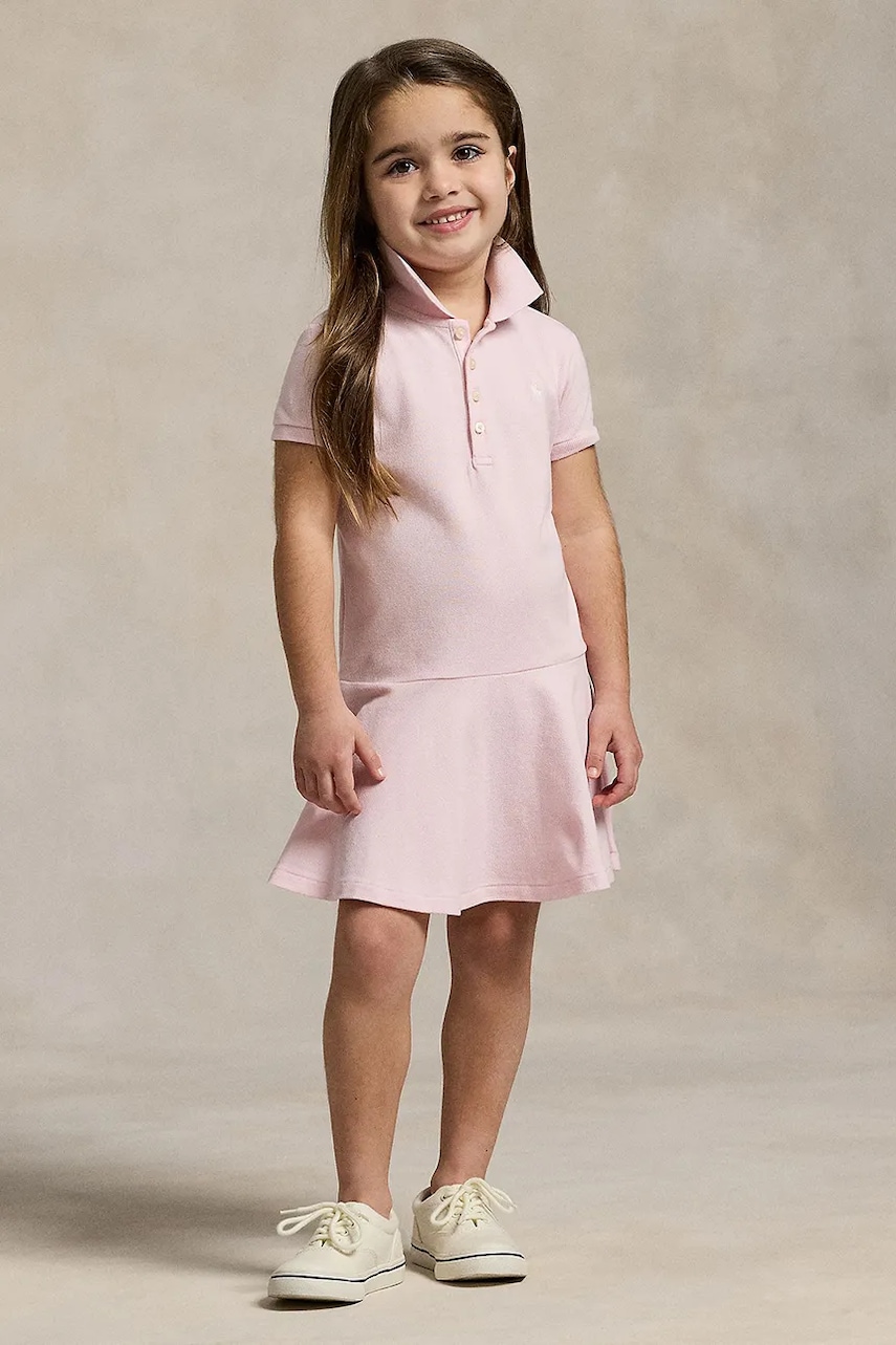 Dívčí šaty Polo Ralph Lauren růžová barva, mini, 312698754082