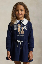 Dívčí šaty Polo Ralph Lauren tmavomodrá barva, mini, 312979035001