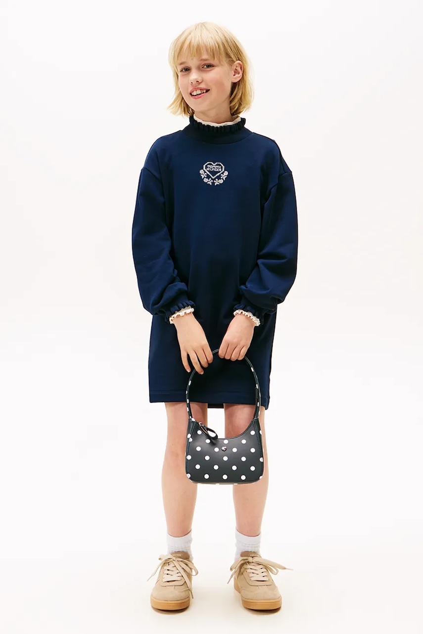 Dívčí šaty Tommy Hilfiger tmavomodrá barva, mini, KG0KG08795