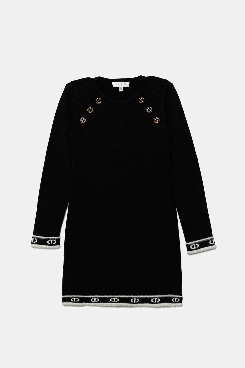 Dívčí šaty Twinset černá barva, mini, 252GJ3014