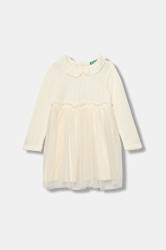 Dívčí šaty United Colors of Benetton béžová barva, mini, 4JACGV02J