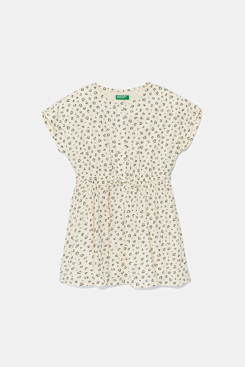 Dívčí šaty United Colors of Benetton béžová barva, mini, 4KEUGV02D