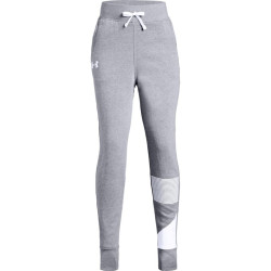 Dívčí tepláky Under Armour Rival Jogger Steel Light Heather/White YS