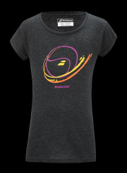 Dívčí tričko Babolat  Exercise Message Tee Black 8 - 10 let
