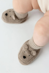 Donsje  boty kojenecké Maicer Merino Wool Booties Bear