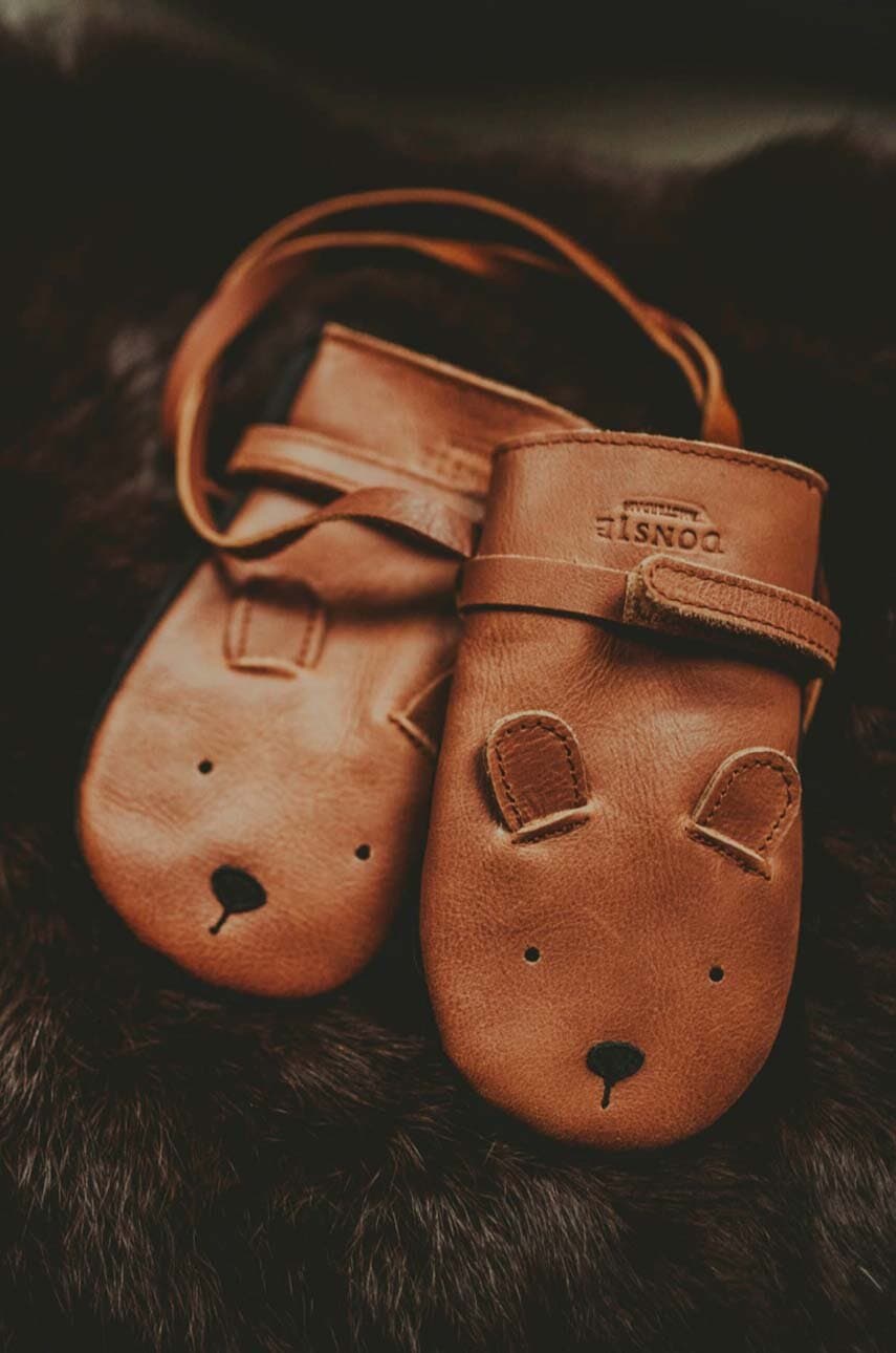 Donsje  Dětské kožené rukavice  Kapi Classic Mittens Bear