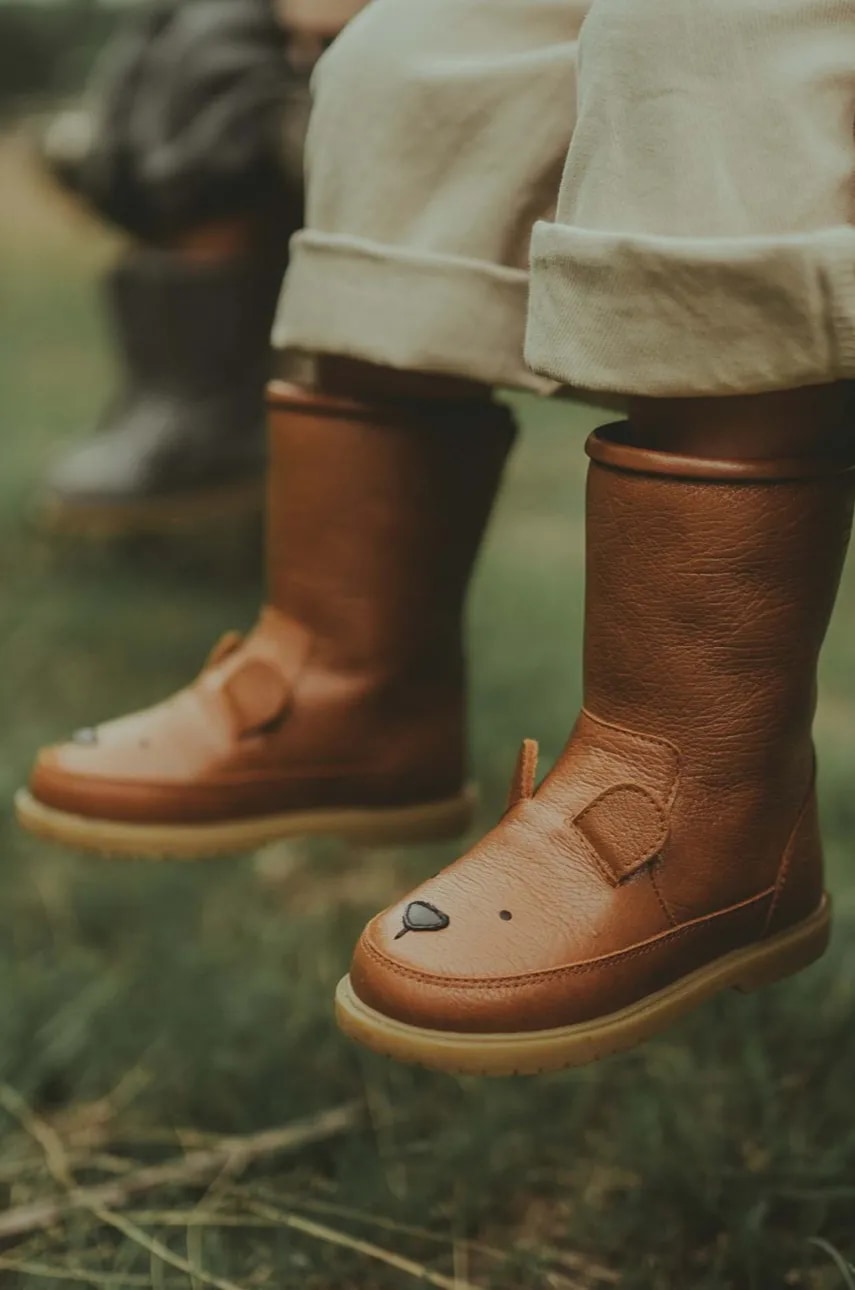Donsje  Dětské kožené zimní boty  Wadudu Classic Boots Bear