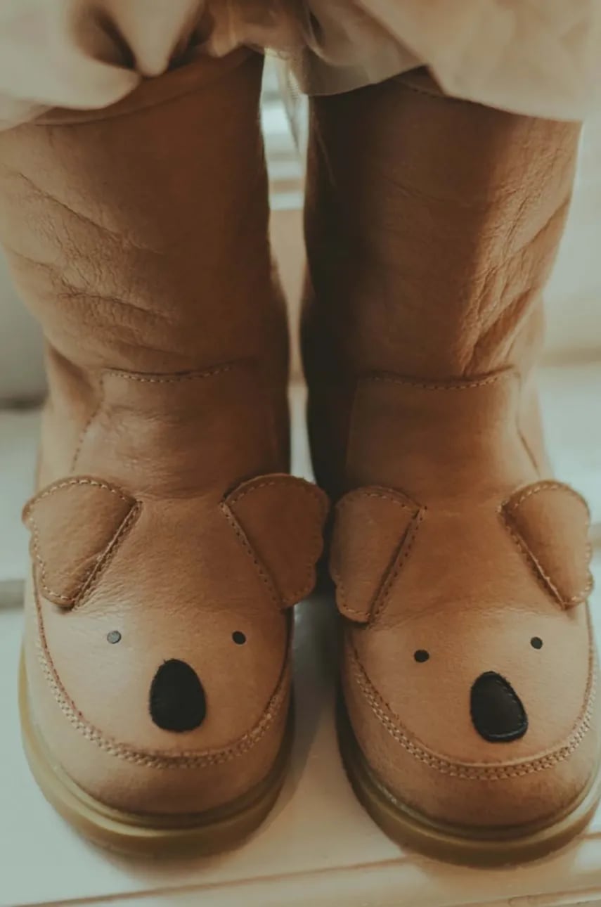 Donsje  Dětské kožené zimní boty  Wadudu Classic Boots Koala