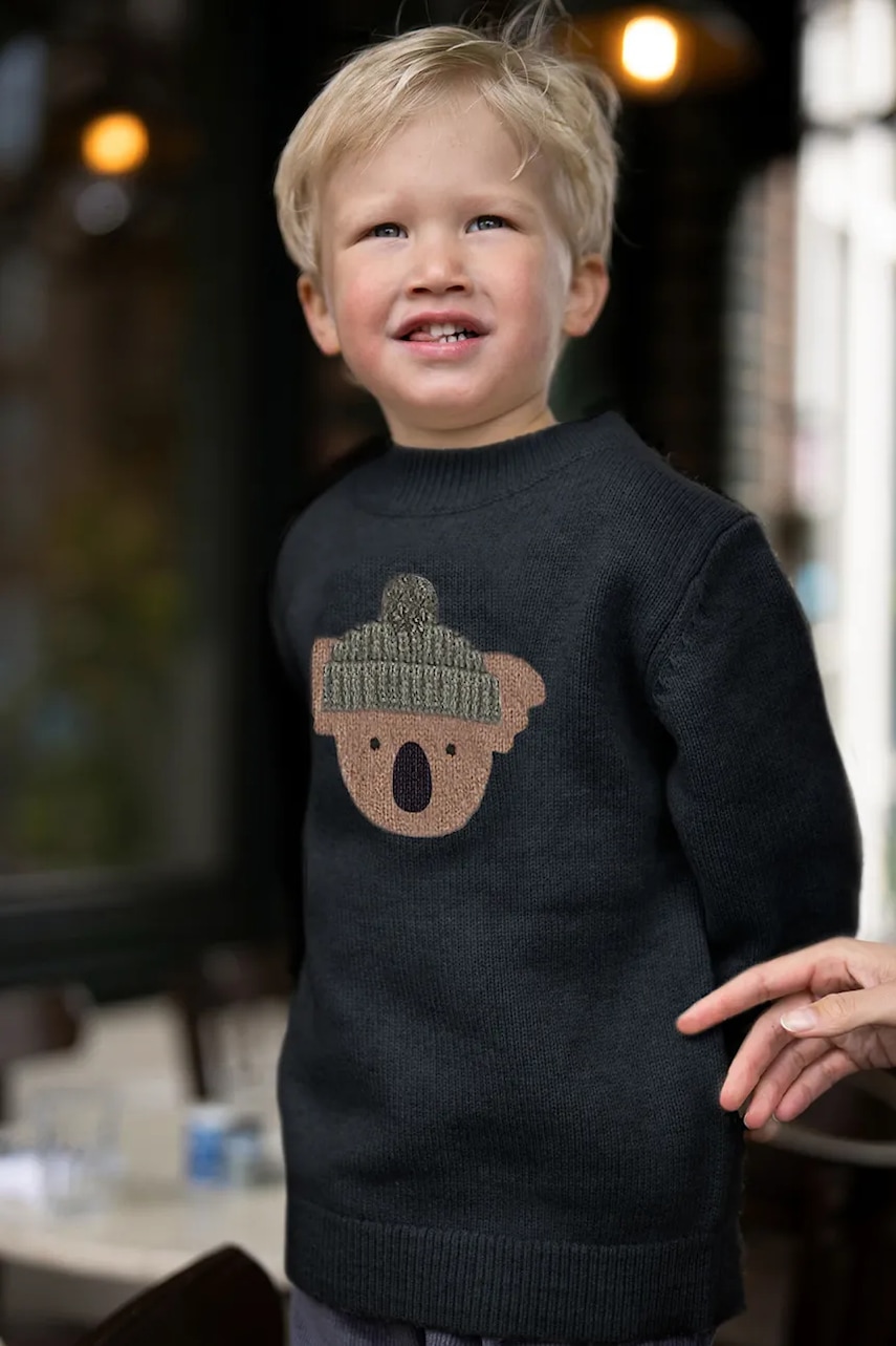 Donsje  Dětský vlněný svetr  Denn Merino Wool Sweater Koala
