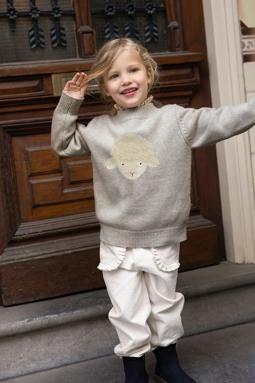 Donsje  Dětský vlněný svetr  Denn Merino Wool Sweater Lammy