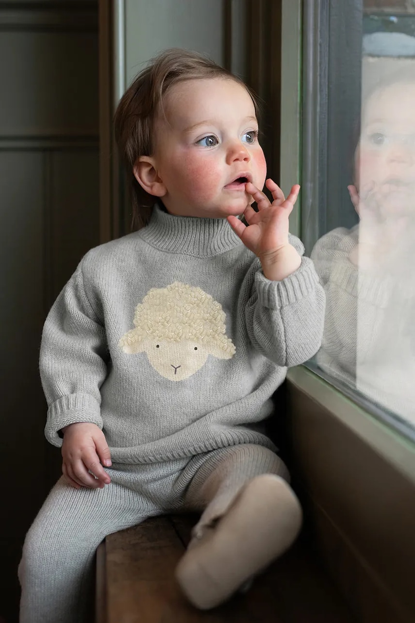 Donsje  Kojenecký vlněný svetr  Denn Merino Wool Sweater Lammy