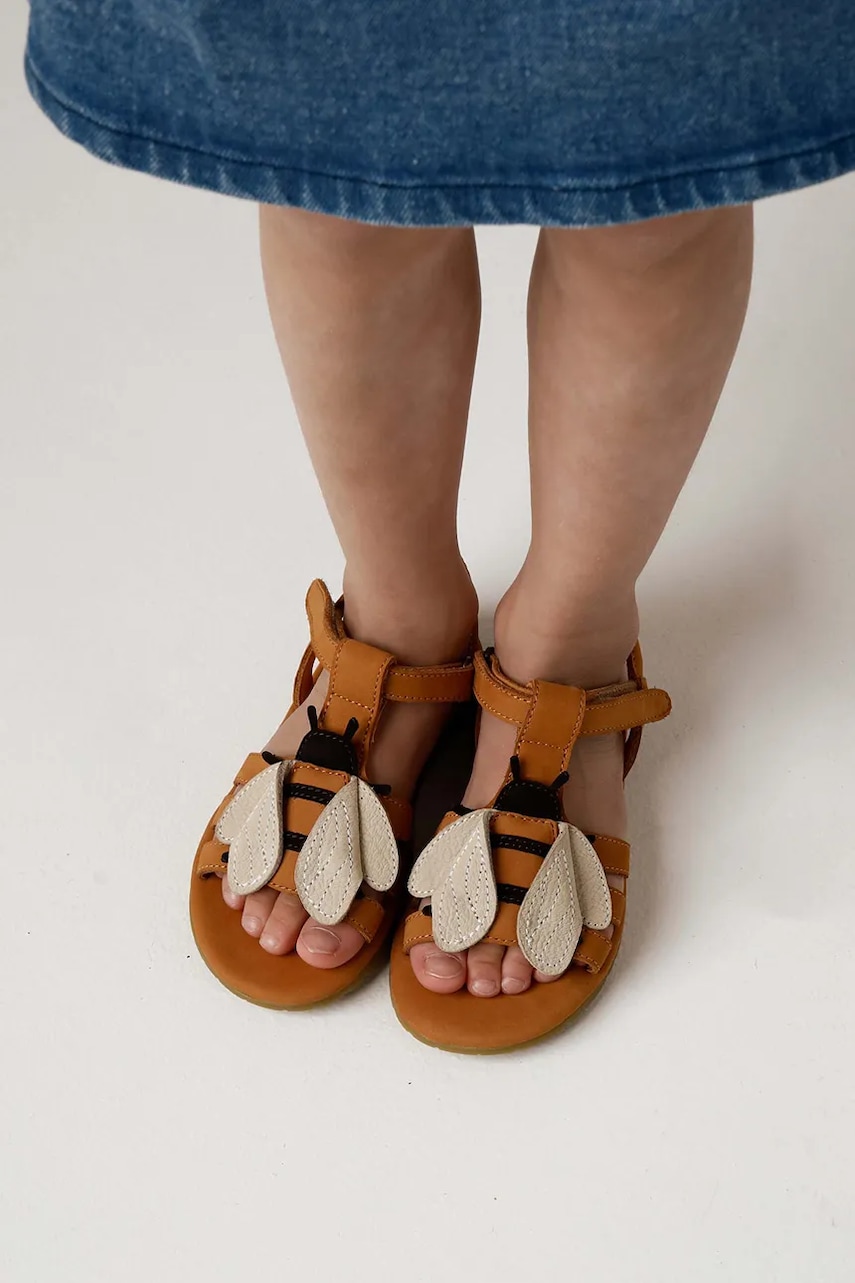 Donsje  sandály dětské nubukové Iles Sky Sandals Bee