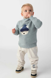 Donsje  svetr dětský z merino vlny Denn Merino Wool Sweater Polar Bear