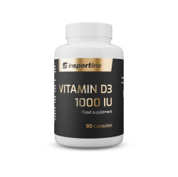 Doplněk stravy inSPORTline Vitamin D3 1000 IU, 90 kapslí