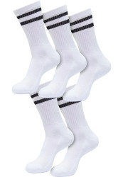 Double Stripe Socks 5-Pack white/black